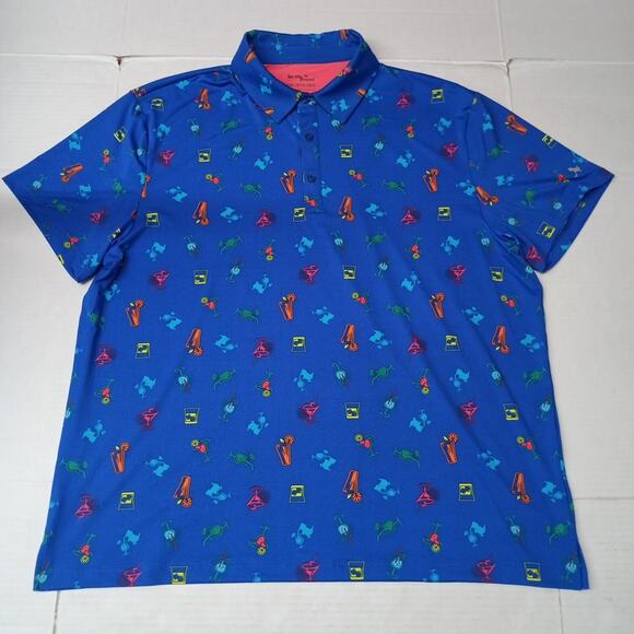 Birdie Bound Golf Polo Shirt Men's 2XL Birdie Blue Easy Care UV Comfort NWOT - Picture 1 of 7